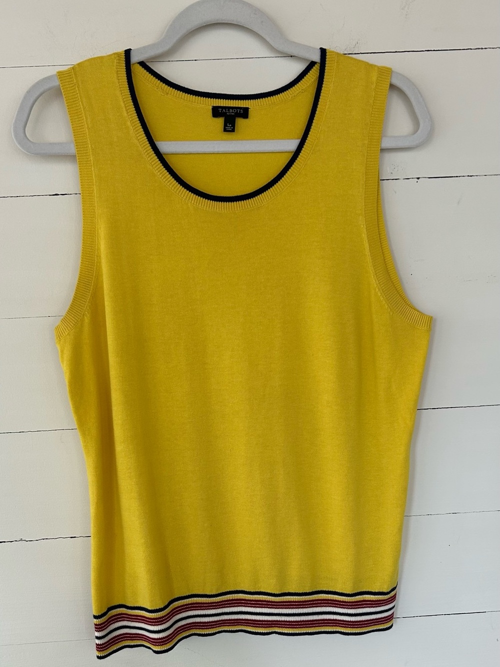 Talbots Women’s 2pc Yellow Cardigan and Shell Set. Size Large Petite. - Picture 5 of 9